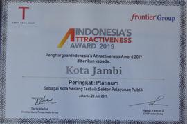 Penghargaan Indonesia's Attractiveness Award 2019 Peringkat Platinum Sebagai Kota Sedang Terbaik ...