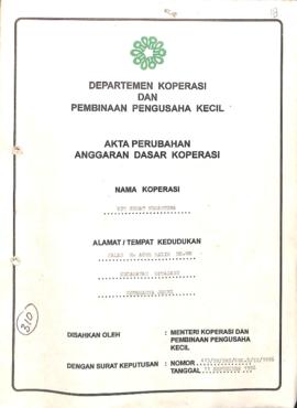 SK Akta Koperasi  No : 413 / BH / PAD / KWK.5 / IX / 1996  Tanggal : 11 September 1996 KPN Sehat ...