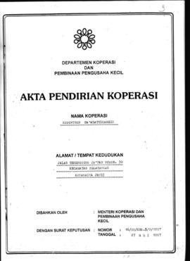 SK Akta Koperasi No. 16/BH/KWK.5/1997 Tanggal 27 Mei 1997 KOPONTERN SA'ADATUDDAREIN