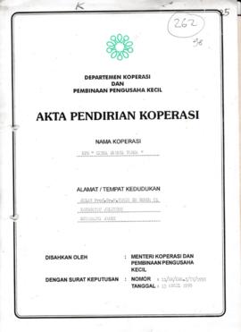 SK. Akta Koperasi No. 11/BH/KWK.5/IV/1998 Tanggal 13 April 1998 KPN"CITRA WAHANA VARGA"