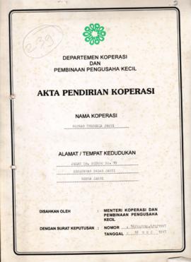 SK Akta Koperasi No. 12/BH/KWK.5/V/1997 Tanggal :12 Mei 1997 KOPKAR THERESIA JAMBI