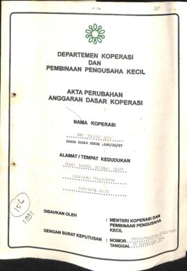 SK Akta Koperasi No : 505 / BH / PAD / KWK.5 / IX / 1996 Tanggal : 25 September 1996 KSU TELANAI ...