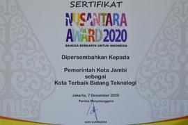 Penghargaan Sebagai Kota Terbaik Bidang Teknologi, oleh Nusantara Award 2020